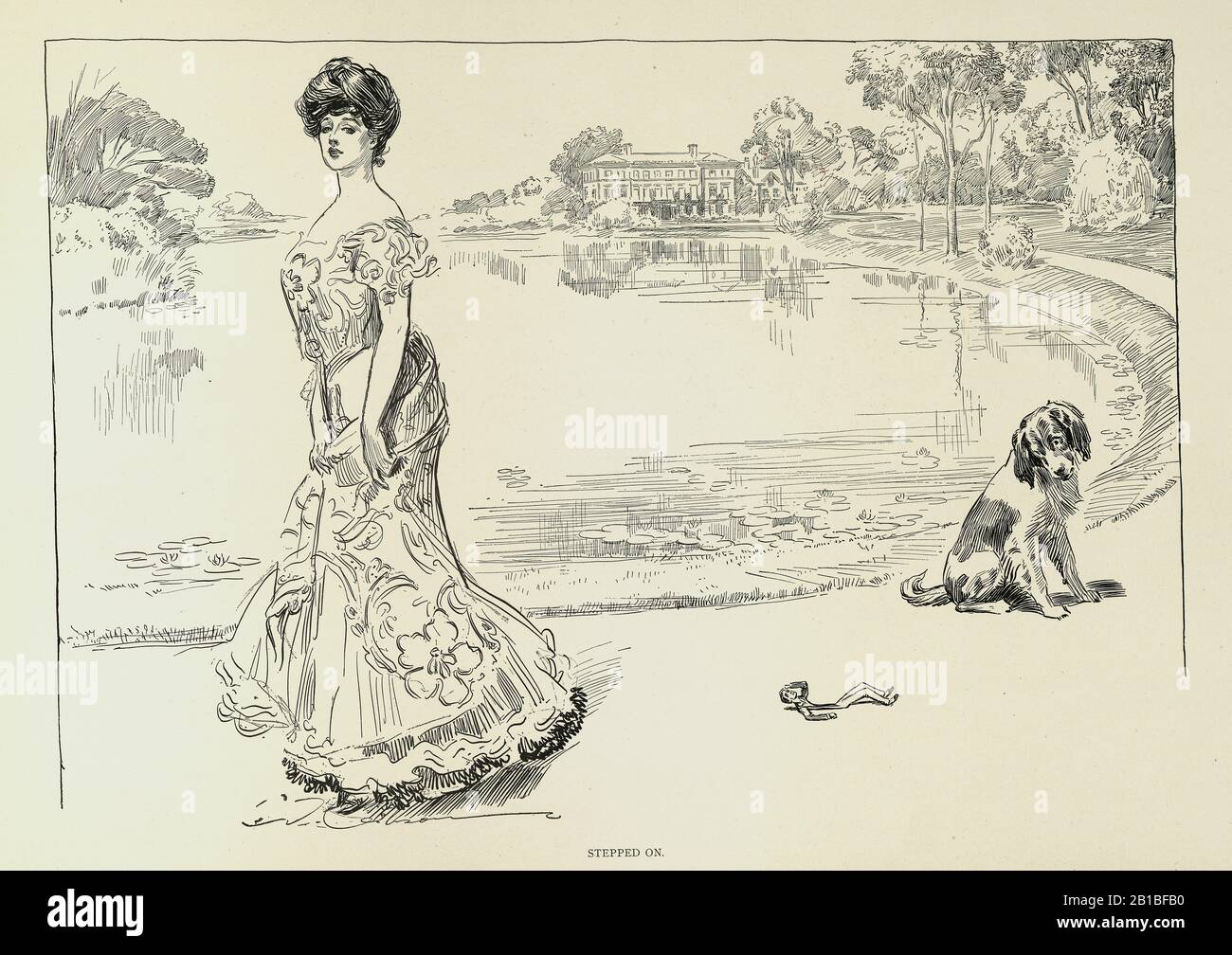 Eine Witwe Und Ihre Freunde, Charles Dana Gibson. Trat an Stockfoto