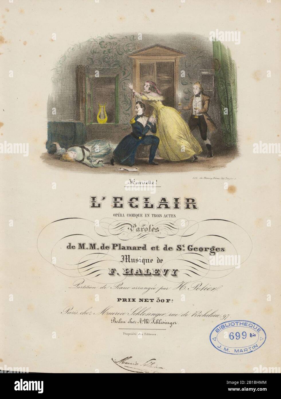 Fromental Halévy, L'Éclair Score Cover. Stockfoto