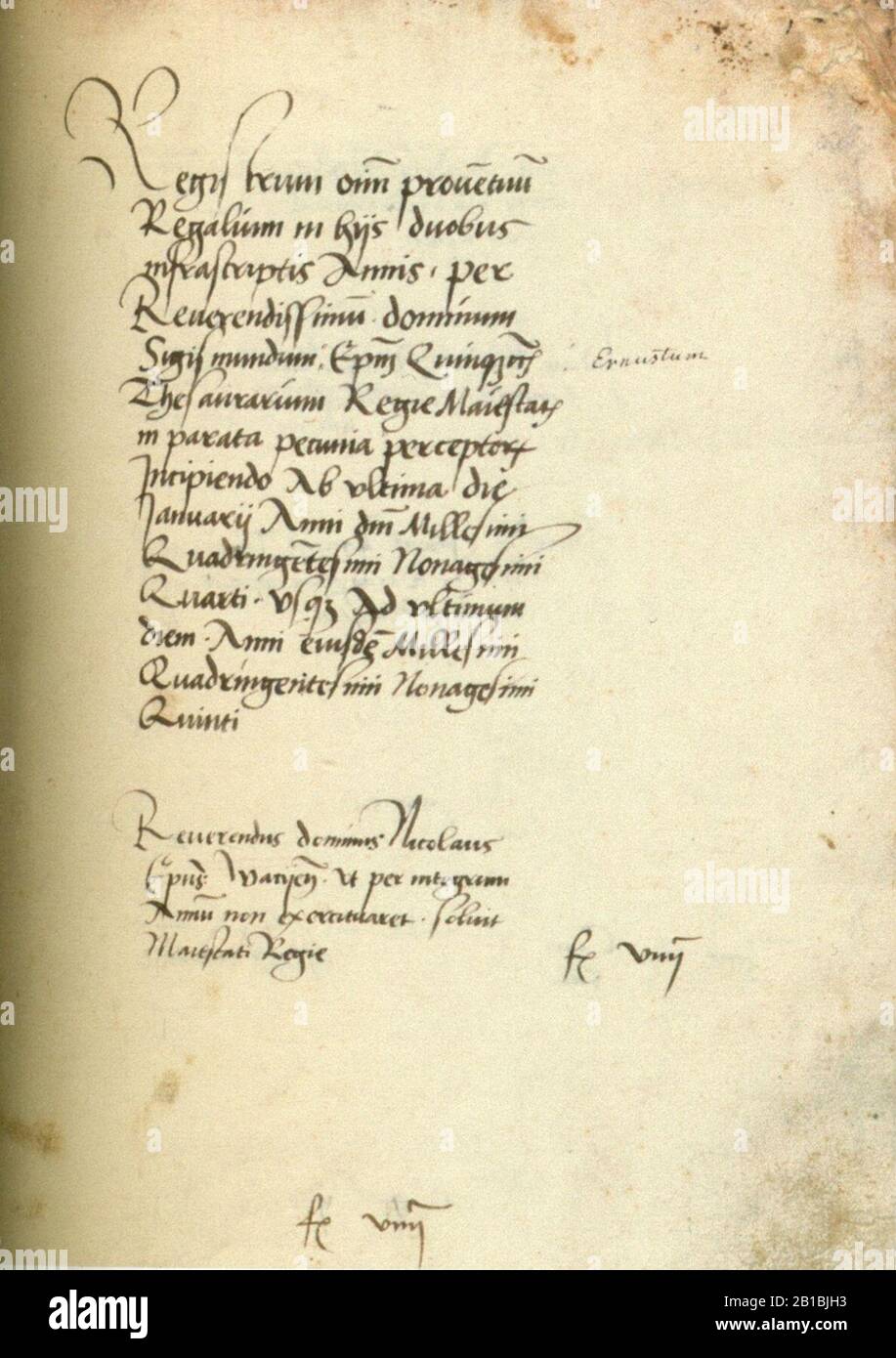 Titelseite des Kontobuchs von Vladislaus II., König von Ungarn, 1494-95. Stockfoto