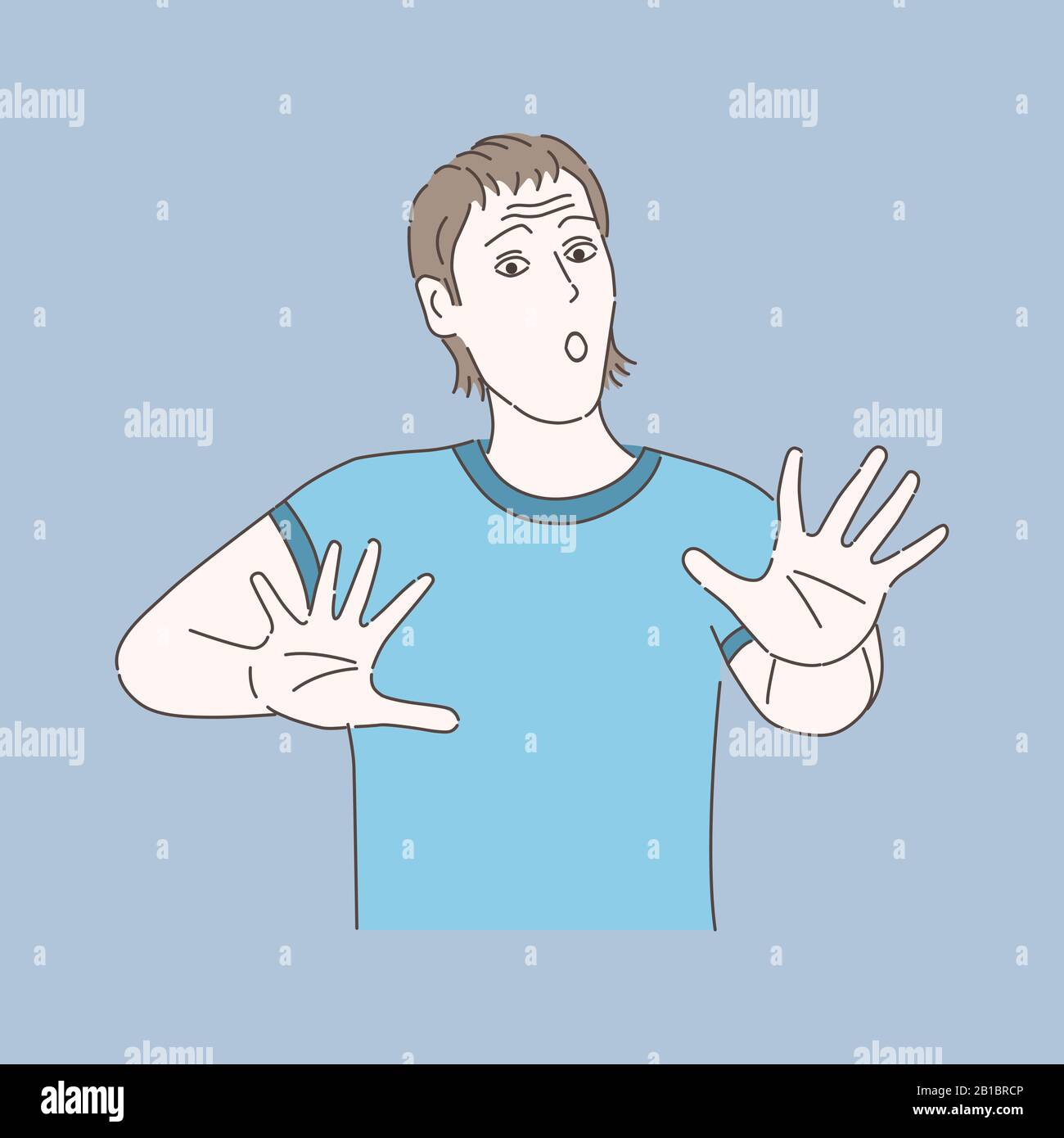 Cartoon Terrified Man Stockfotos Und Bilder Kaufen Alamy