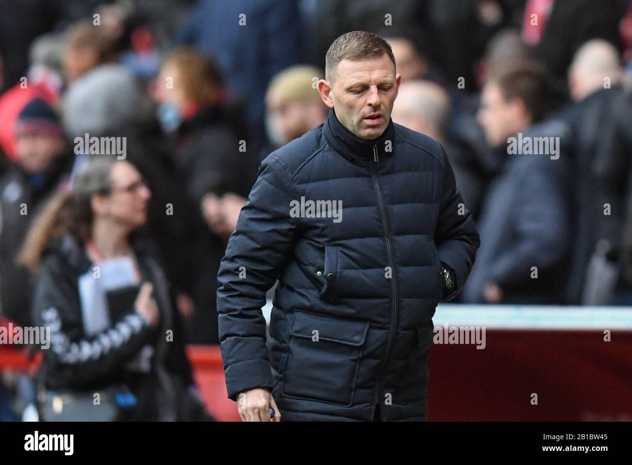 Februar 2020, The Valley, London, England; Sky Bet Championship, Charlton Athletic V Luton Town:Graeme Jones Manager des Luton Town FC Stockfoto