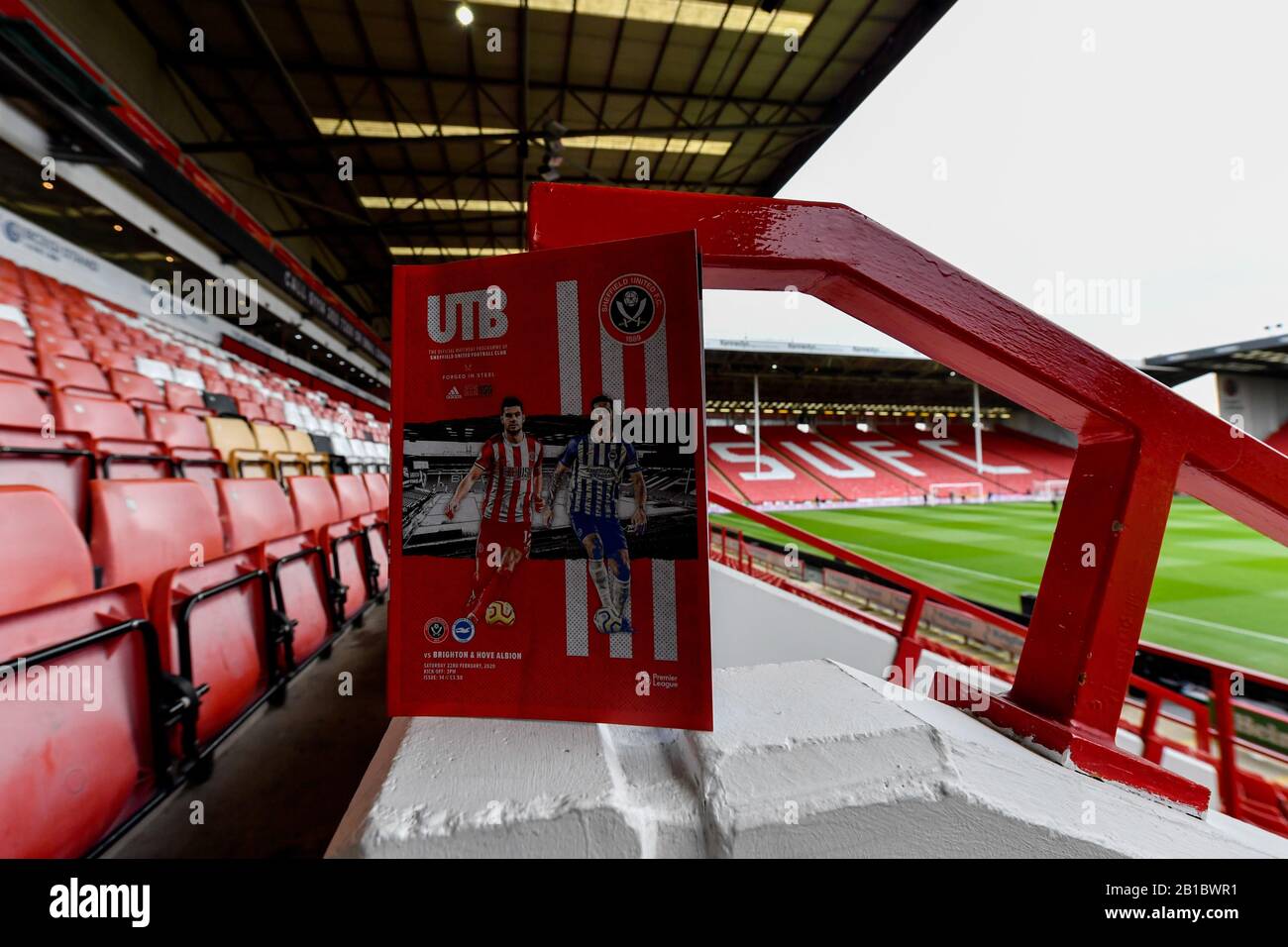 Februar 2020, Bramall Lane, Sheffield, England; Premier League, Sheffield United gegen Brighton und Hove Albion: Das Match Day Programm in Bramall Lane Stockfoto