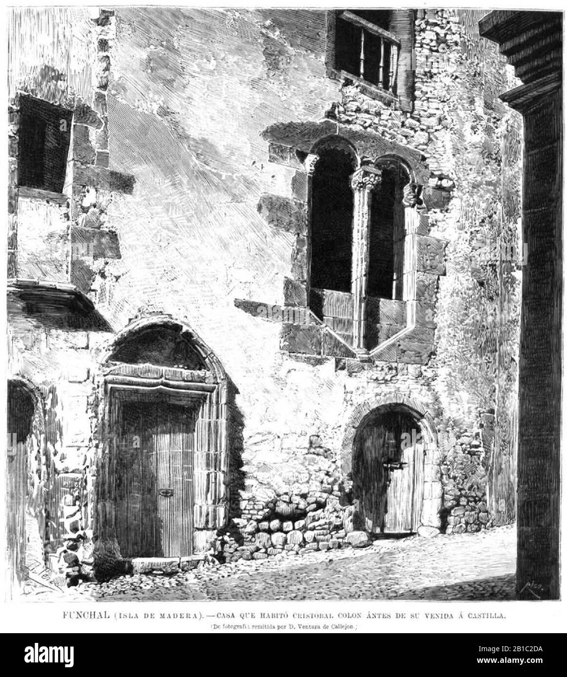 Funchal (isla de Madera), Casa que habitó Cristóbal Colón antes de su venida a Castilla. Stockfoto Funchal (isla de Madera), Casa que habitó Cristóbal Colón antes de su venida a Castilla. Stockfoto