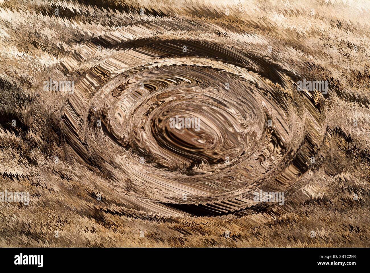 MARMOR-PARADOX: Ein Stück Holz entwickelt sich nach vielen digitalen Manipulationen und Verzerrungseffekten zu einer Reihe von Bildenden Künsten. Stockfoto