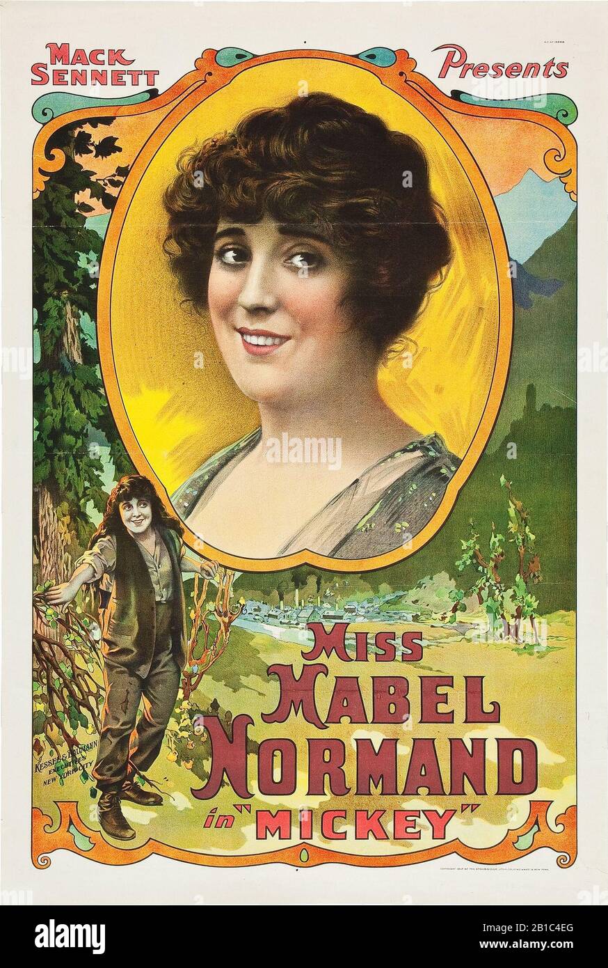 Mickey Poster für 1918 FBO-Stummfilm mit Mabel Norman Stockfoto