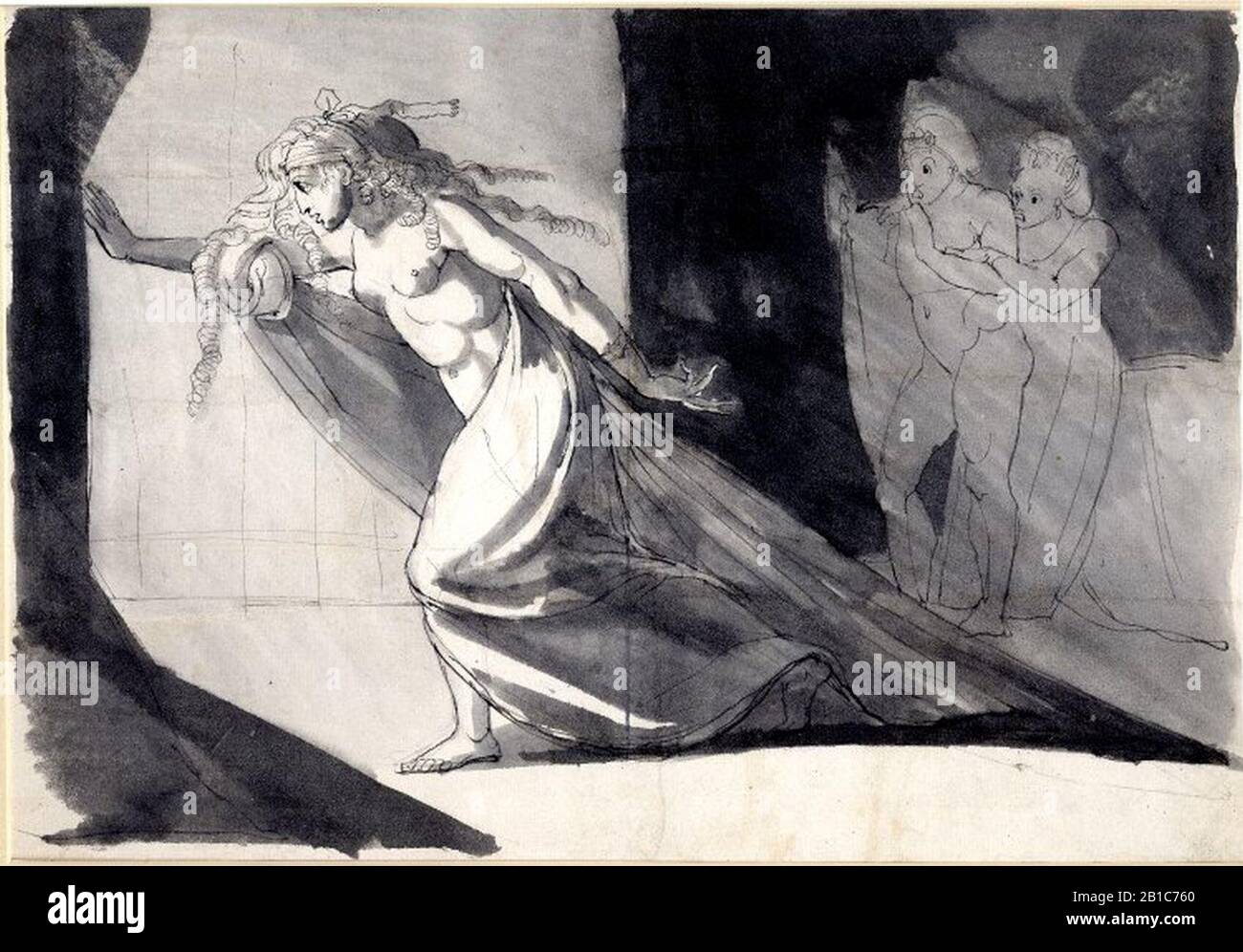 Füssli - Eine der Zeichnungen aus dem römischen Album Lady Macbeth schlafwandelndem Shakespeares 'Macbeth' V 1. 17772. Stockfoto