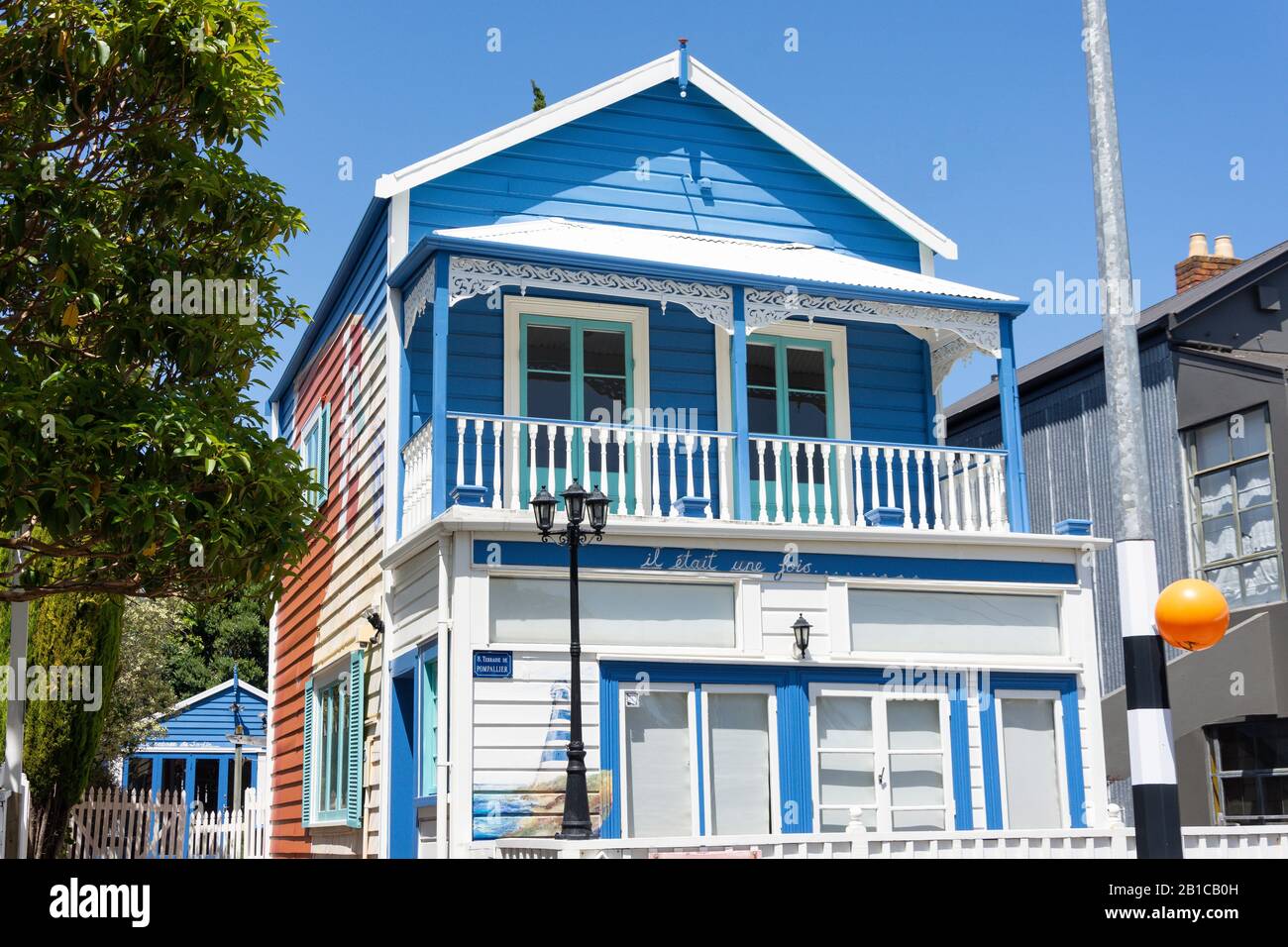 Traditionelles Holzhaus, Terrasse De Pompallier, Ponsonby, Auckland, Auckland Region, Neuseeland Stockfoto