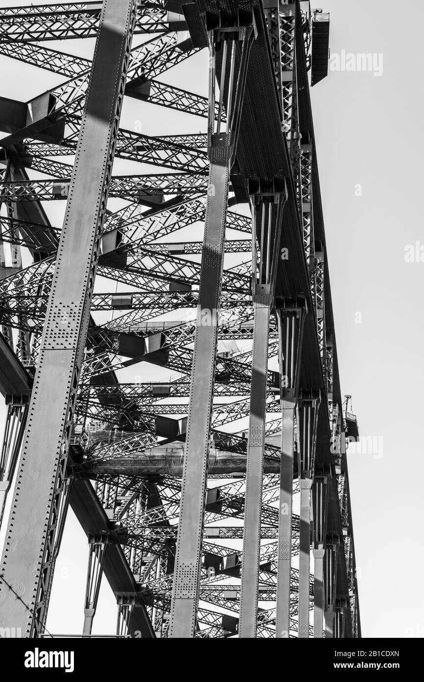 Details zur Metallkonstruktion der Harbour Bridge. Sydney, Australien Stockfoto