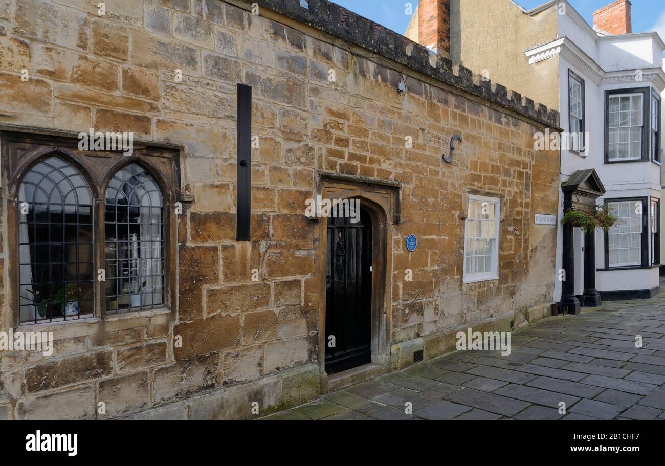 Medieval Hall aus dem frühen 15. Jahrhundert, 4 St Johns Court, Devizes, Wiltshire, Großbritannien Stockfoto