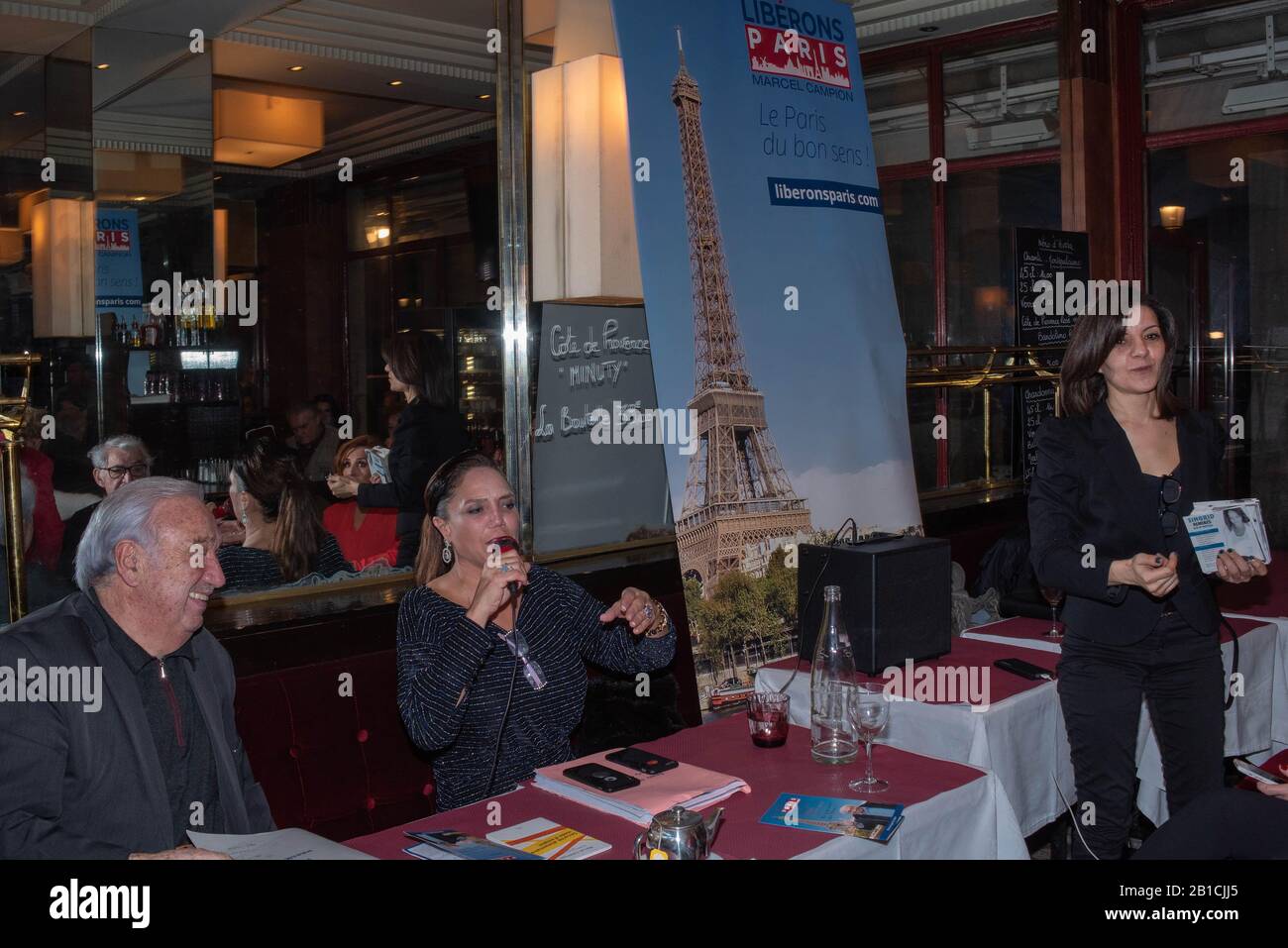 Kandidaten für den Bürgermeister von Paris - Rendez-vous Libenons Paris - Marcel Campion Stockfoto