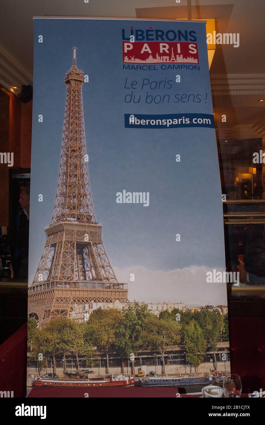 Kandidaten für den Bürgermeister von Paris - Rendez-vous Libenons Paris - Marcel Campion Stockfoto