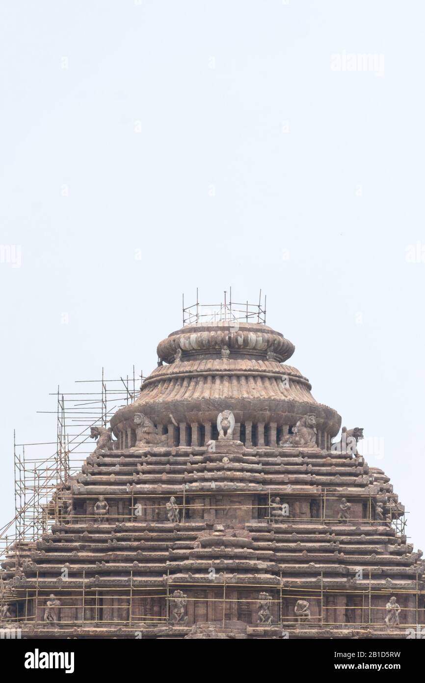 Der Hauptturm des Sonnentempels in Konark Stockfoto