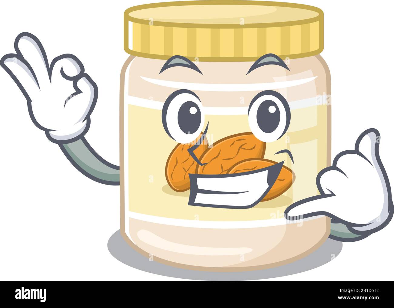 Nennen Sie mich lustige Mandelbutter Cartoon-Charakter-Konzept Stock Vektor