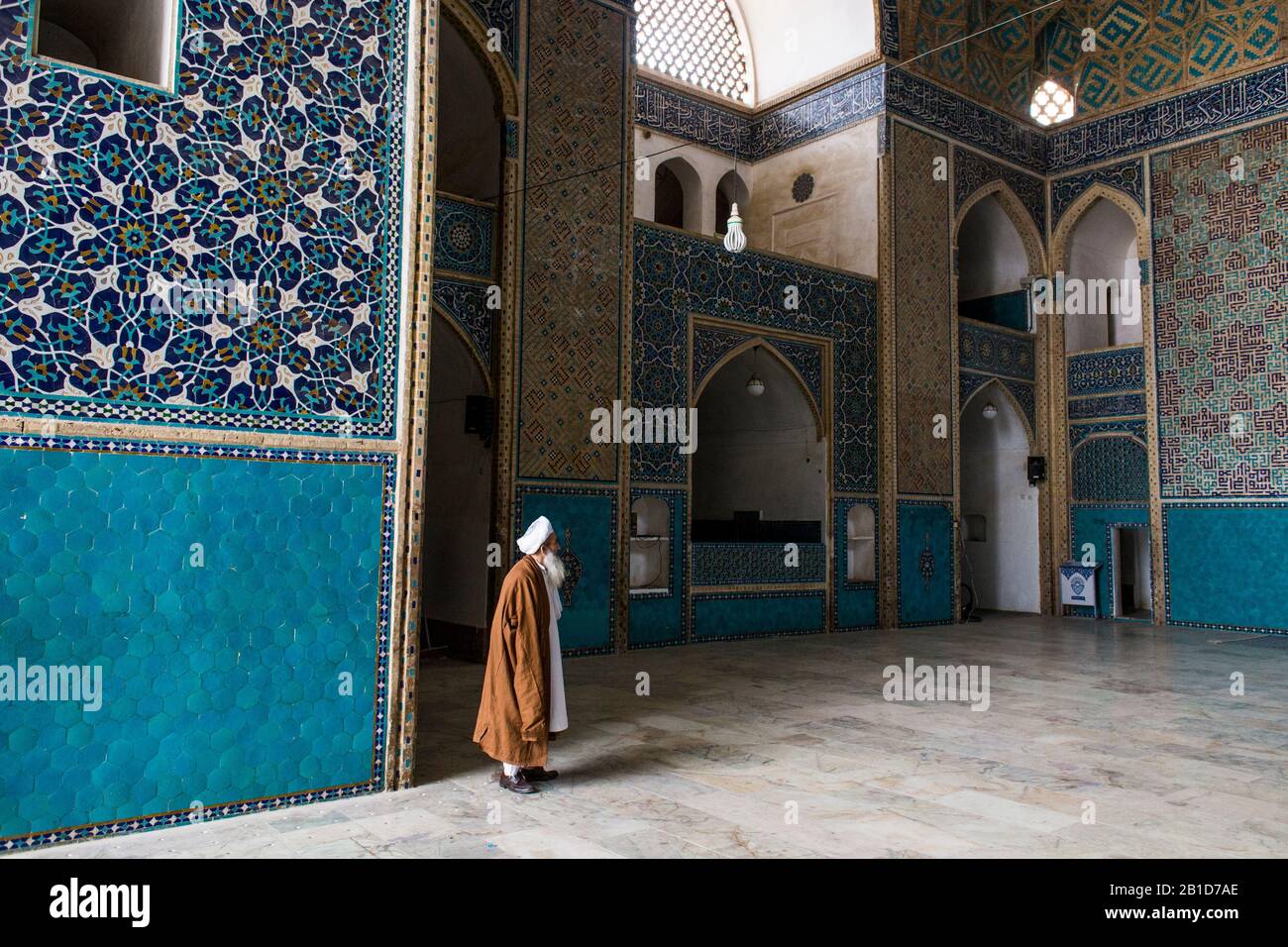 Gläubigen in der Jameh-Moschee von Yazd Stockfoto