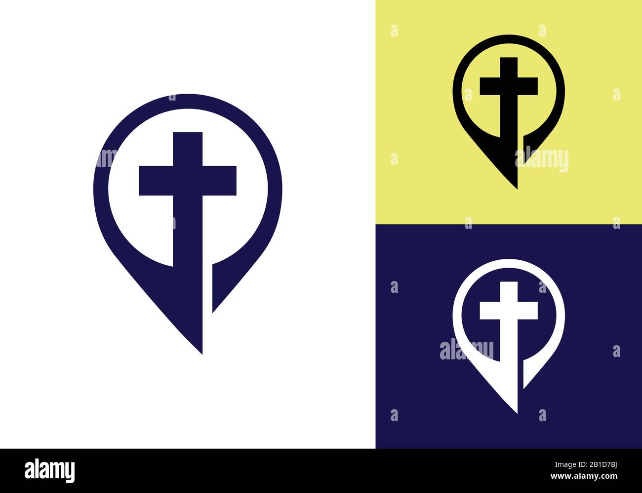 Kirchenlogo. Christliche Symbole. Das Kreuz Jesu Stock Vektor