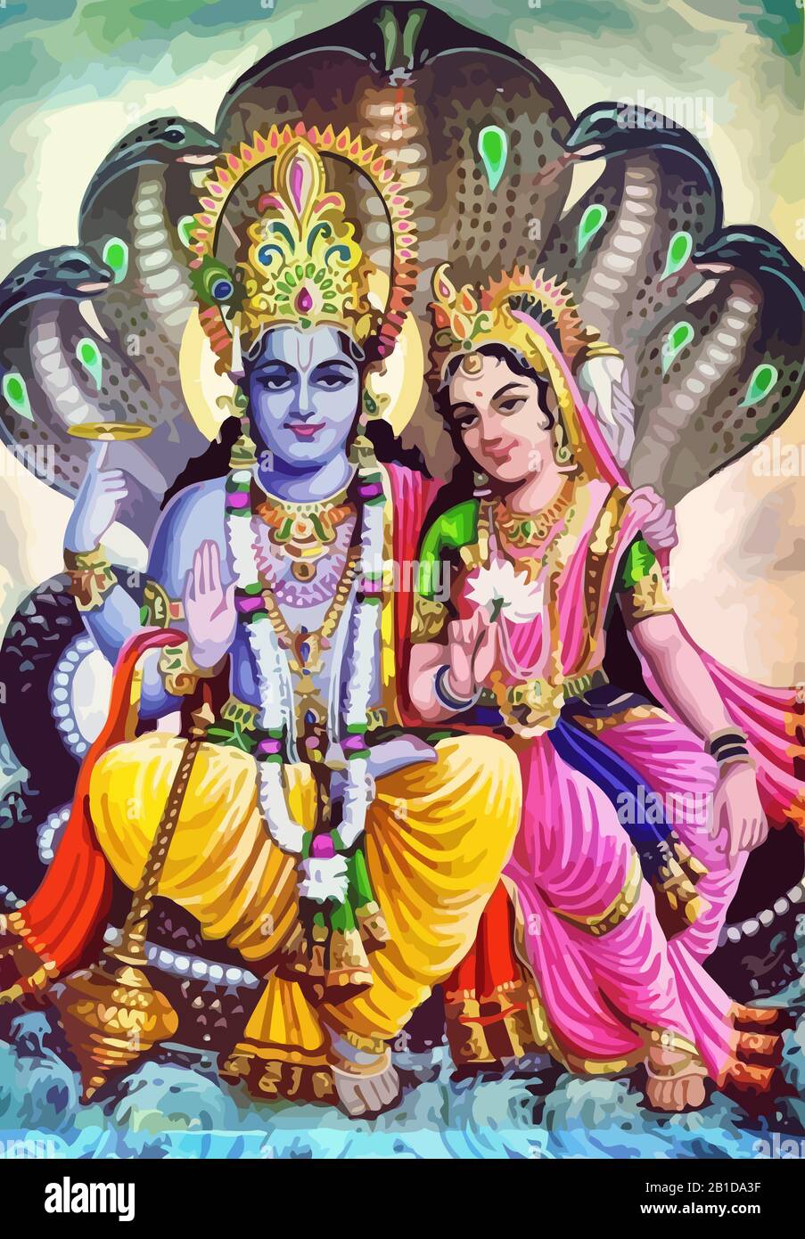 Lord Vishnu and Laksmi Snake l hinduismus Culture Mythology