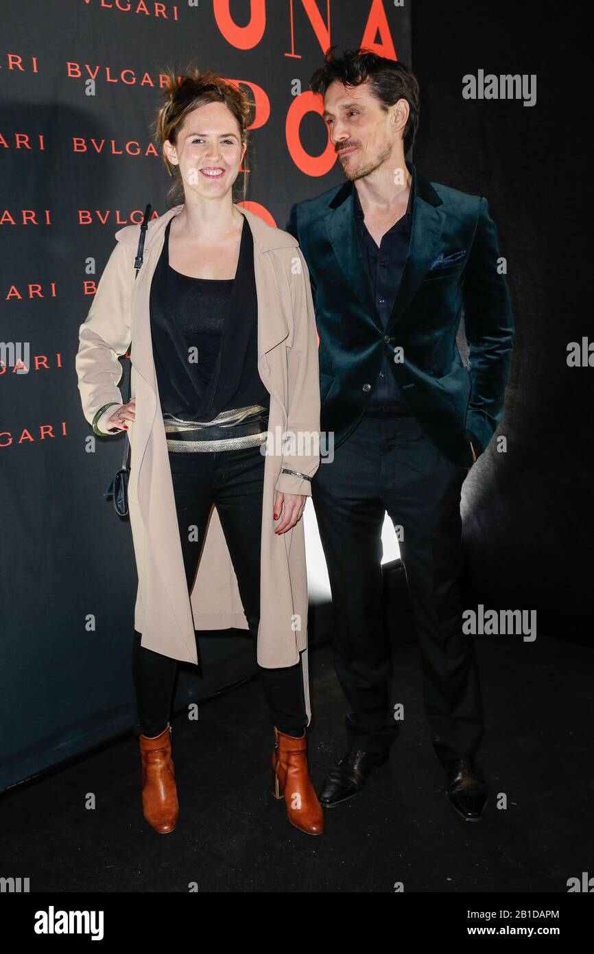 Berlin, Deutschland. Februar 2020. 70. Berlinale, BVLGARI x Conantin-Film-Party: Emily Cox und Philipp Christopher auf der BVLGARI x Conantin-Film-Party in der Arena Berlin. Das Internationale Filmfestival findet vom 20.02. Bis 01.03.2020 statt. Kredit: Gerald Matzka / dpa-Zentralbild / ZB / dpa / Alamy Live News Stockfoto