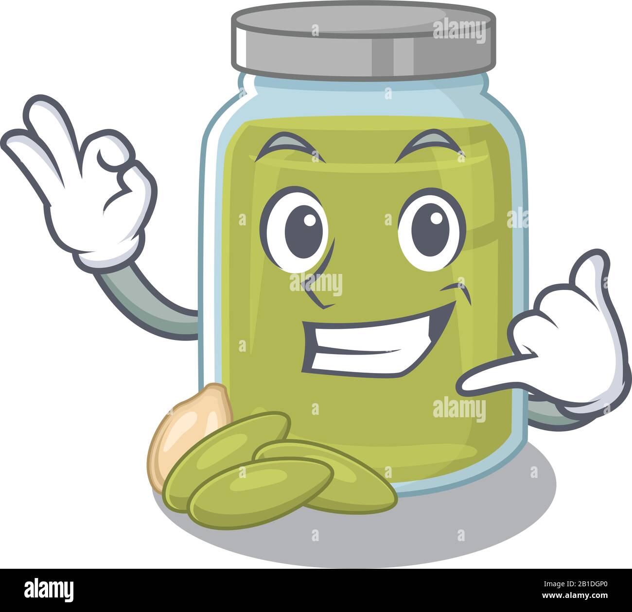 Nennen Sie mich lustige Kürbissaatbutter Cartoon-Charakter-Konzept Stock Vektor