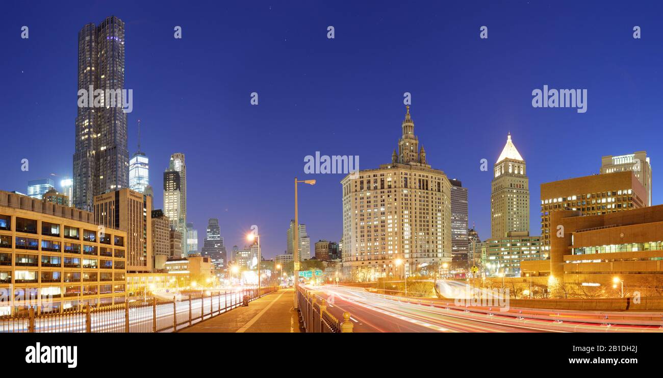 New York City bei Nacht Stockfoto