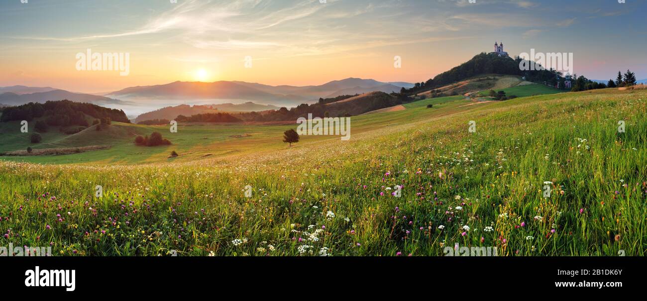 Slowakei - Banska Stiavnica, Kalvarienberg Stockfoto