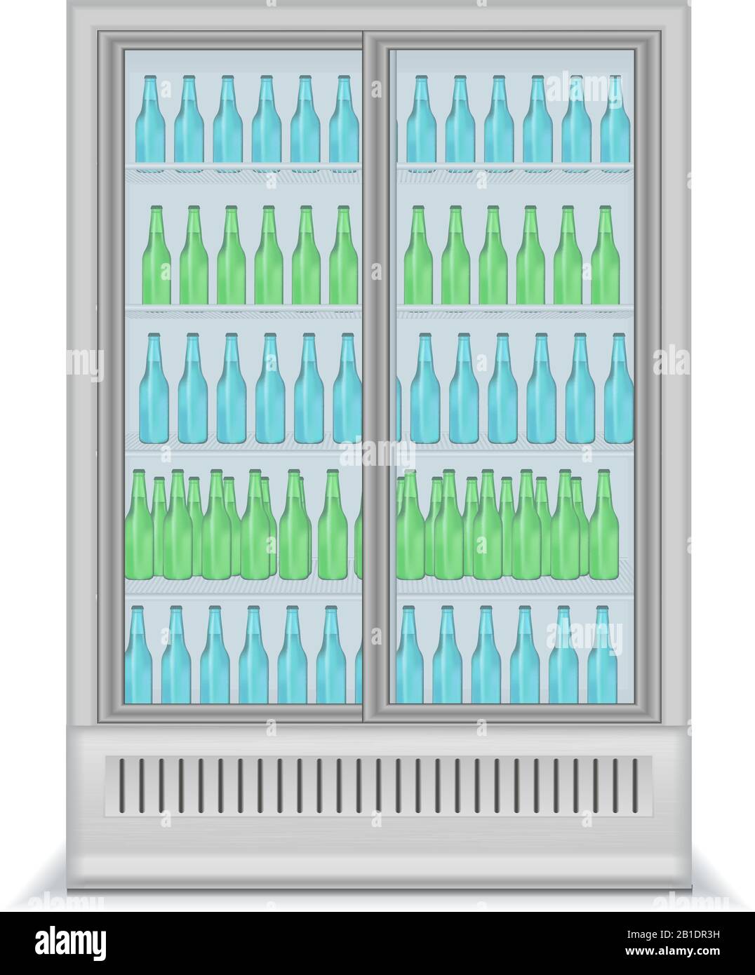 Kühlschrank mit Flaschen Stock Vektor