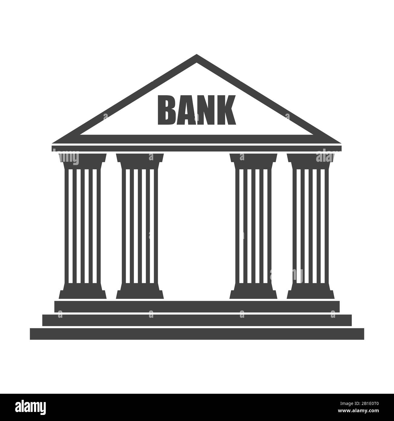 Bank Gebäude schwarz einfaches Symbol. Klassische Ansicht. Stock Vektor