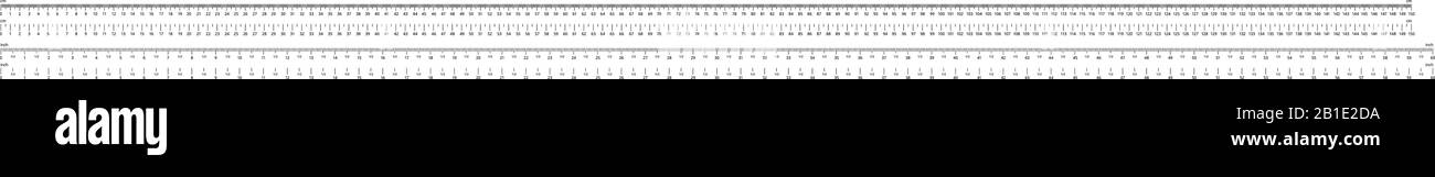 Messlineal. Messwerkzeuge Skalen, 150-cm-Skala und 60-Zoll-Lineale Vektorgrafiken Stock Vektor
