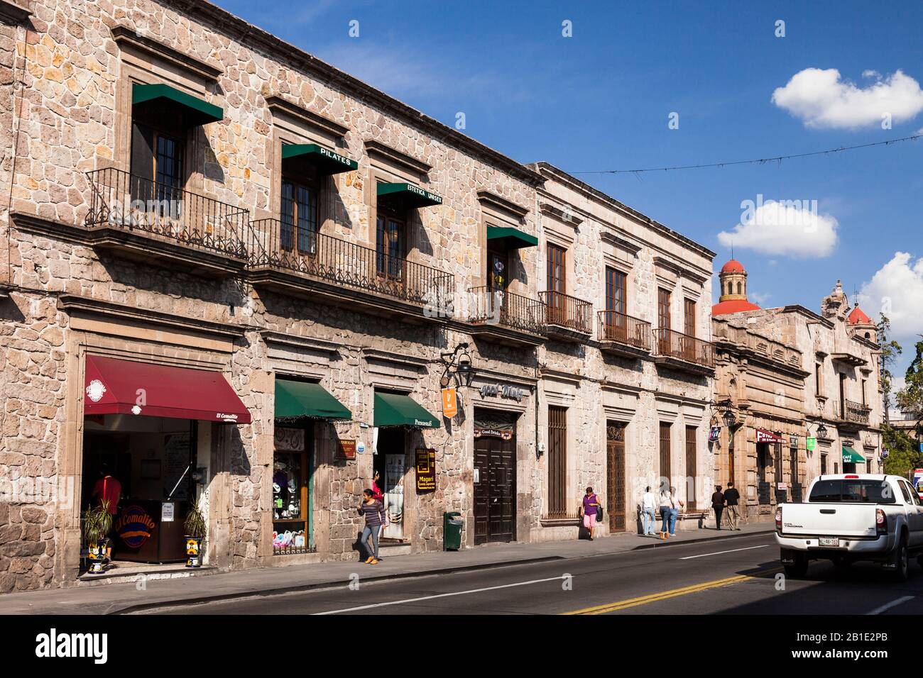 Histric Buildings, Downtown of Morelia, Historic Centre of Morelia, State von Michoacan, Mexiko, Mittelamerika Stockfoto