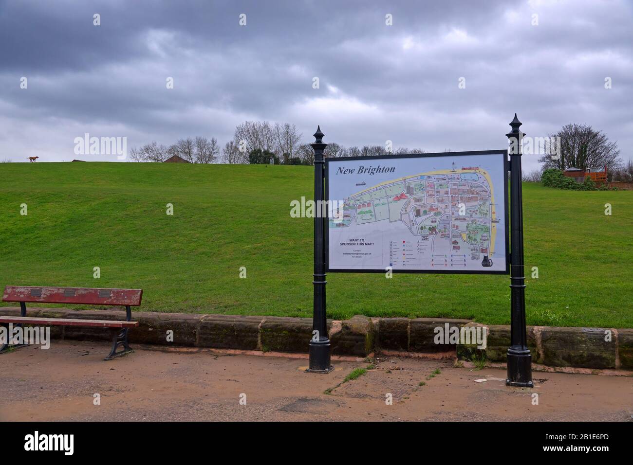 Das Tower Grounds in New Brighton Wallasey ist heute ein Park, war aber früher die Heimat des Tower, Tower Ballroom und Der Fun Fair Stockfoto