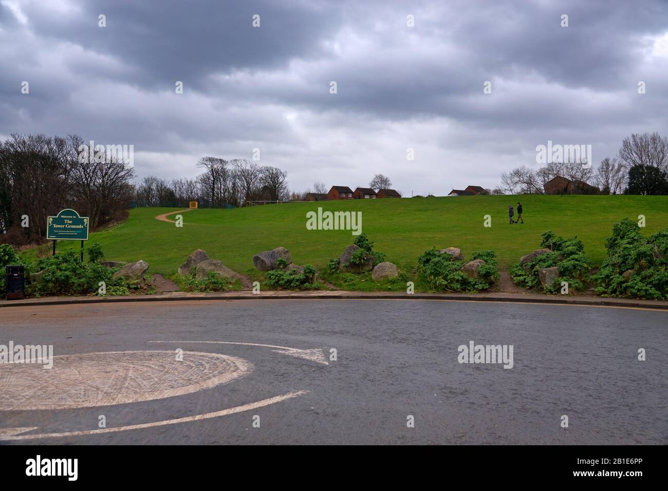 Das Tower Grounds in New Brighton Wallasey ist heute ein Park, war aber früher die Heimat des Tower, Tower Ballroom und Der Fun Fair Stockfoto
