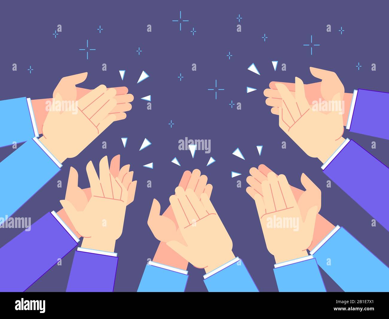 Beifall Hände. Hand klappt, Glückwünsche applaudieren und Vektorgrafiken erfolgreich klatschen Stock Vektor