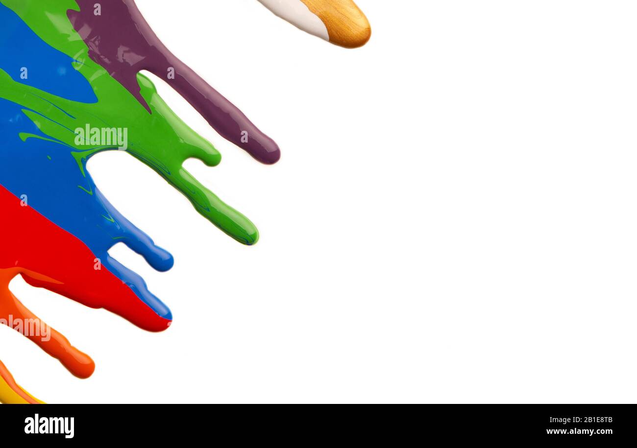 Farbige Farben kreativer Rahmen isoliert über weiß Stockfoto