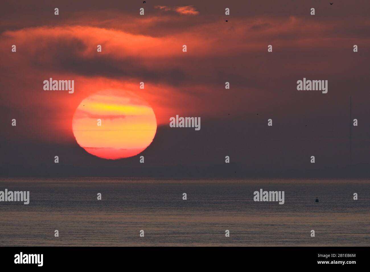 Sonnenaufgang über Texel, Niederlande, Texel Stockfoto