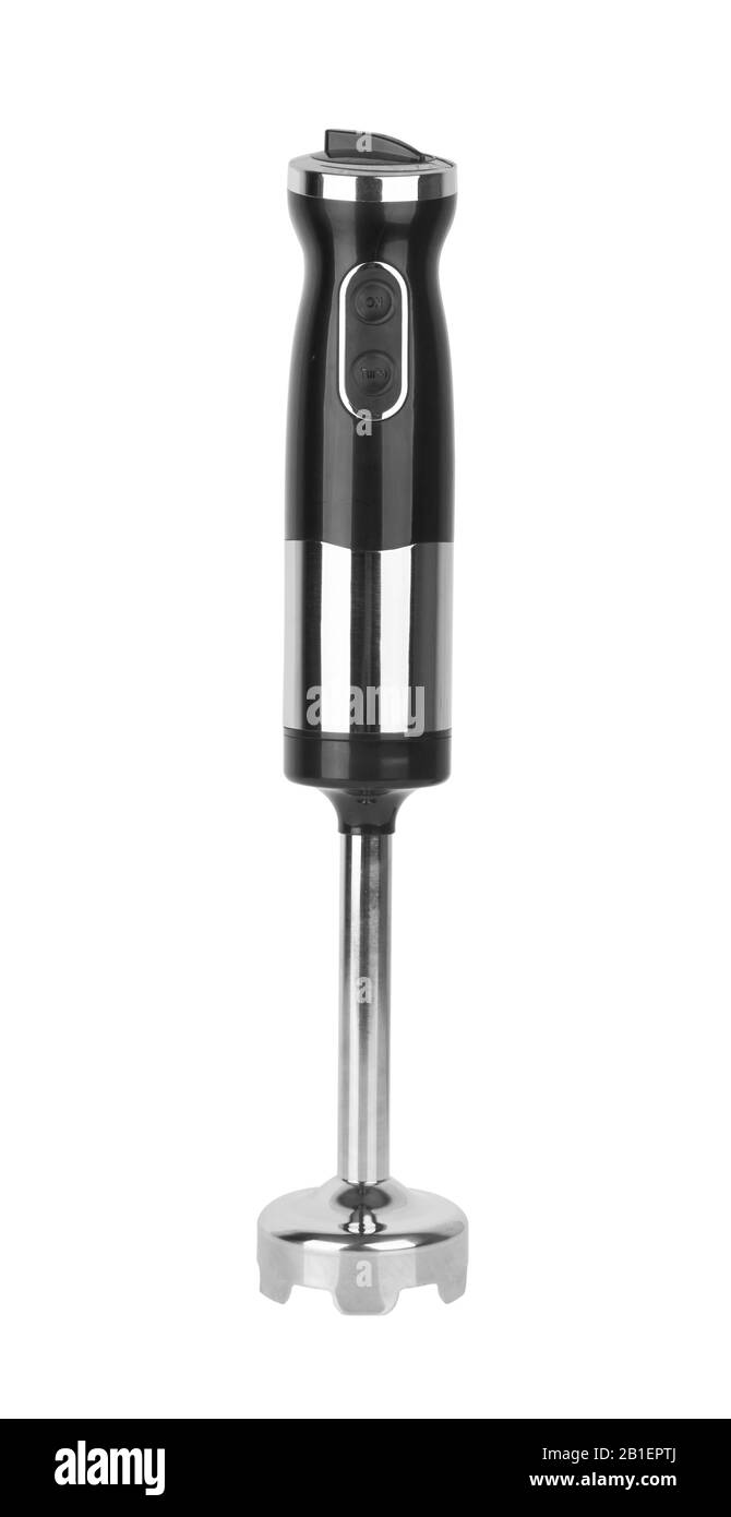 Hand blander auf weißem Hintergrund Stockfoto