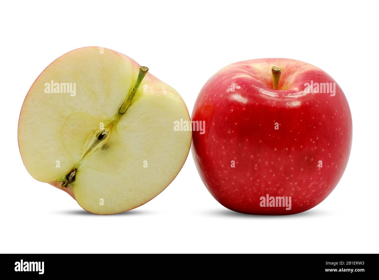 Frische apfelfrüchte isoliert auf weißem Hintergrund Stockfoto