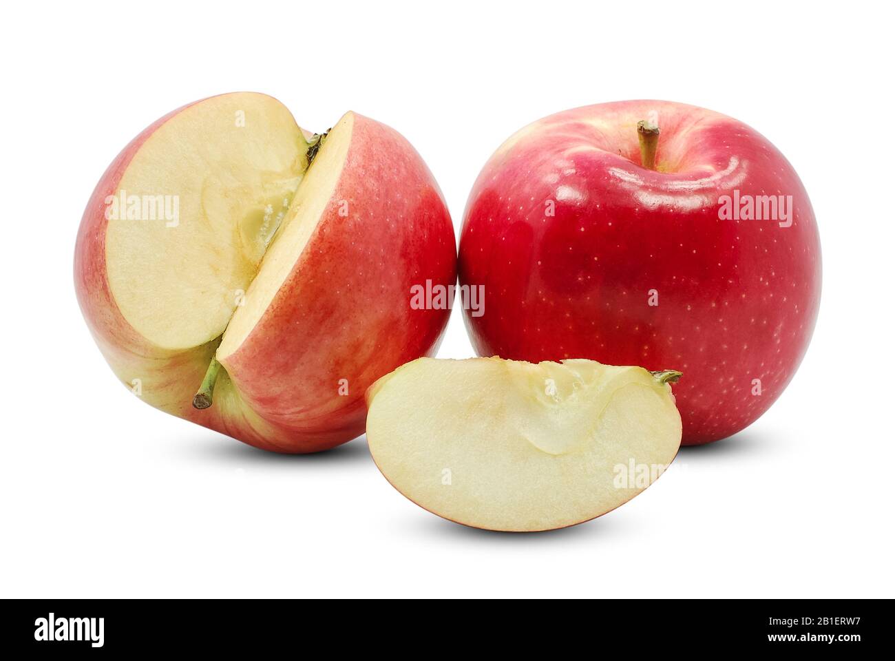 Frische apfelfrüchte isoliert auf weißem Hintergrund Stockfoto