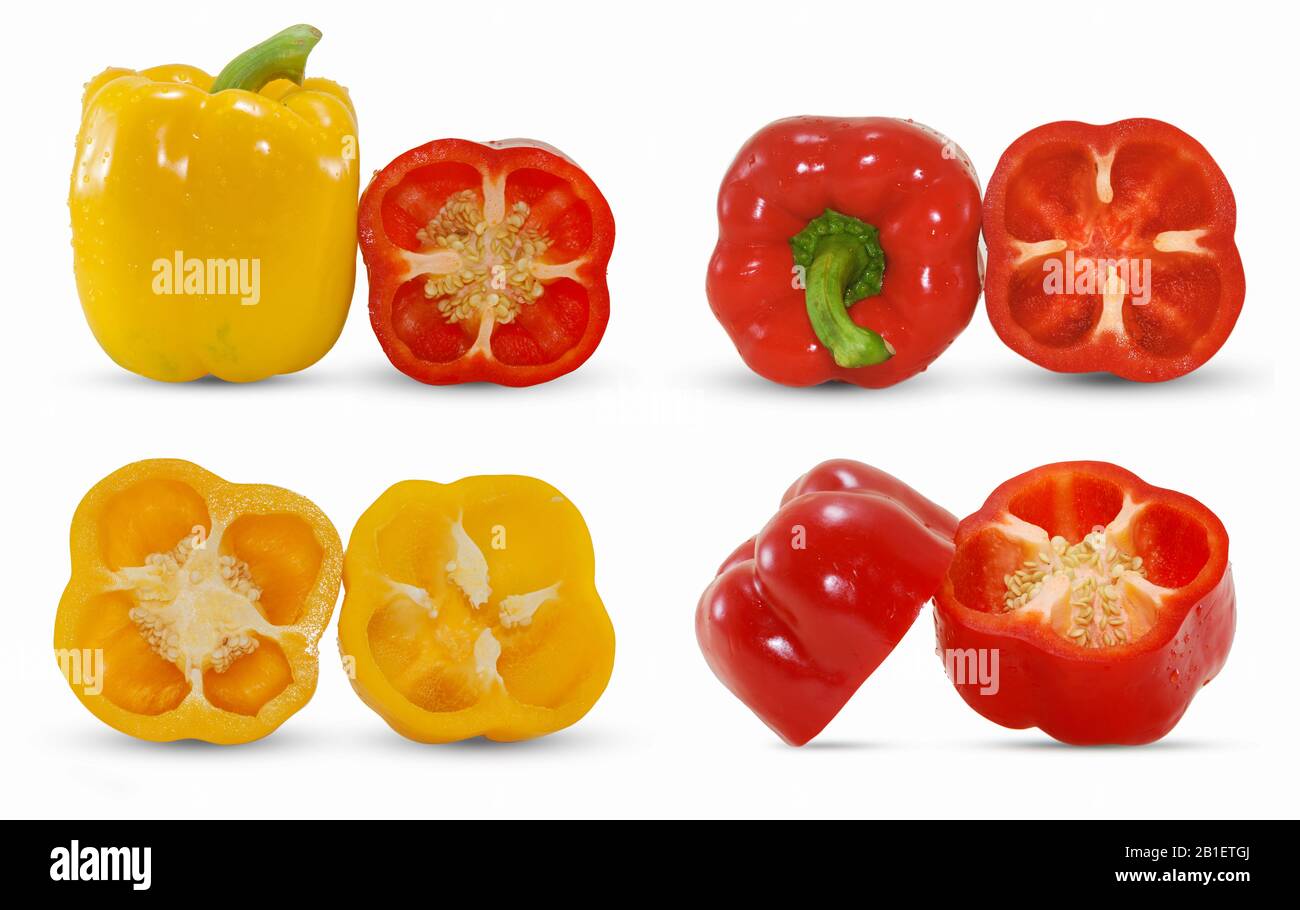 Frischer süßer Pfeffer isoliert auf weißem Hintergrund Stockfoto