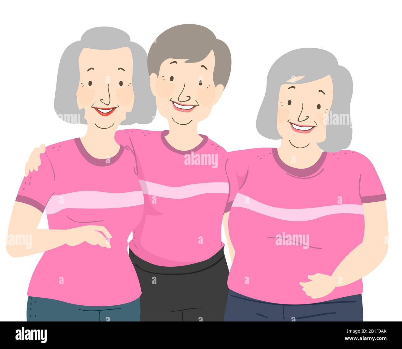 Abbildung: Ältere Frauen in Derselben Kleidung wie Geschwister Stockfoto