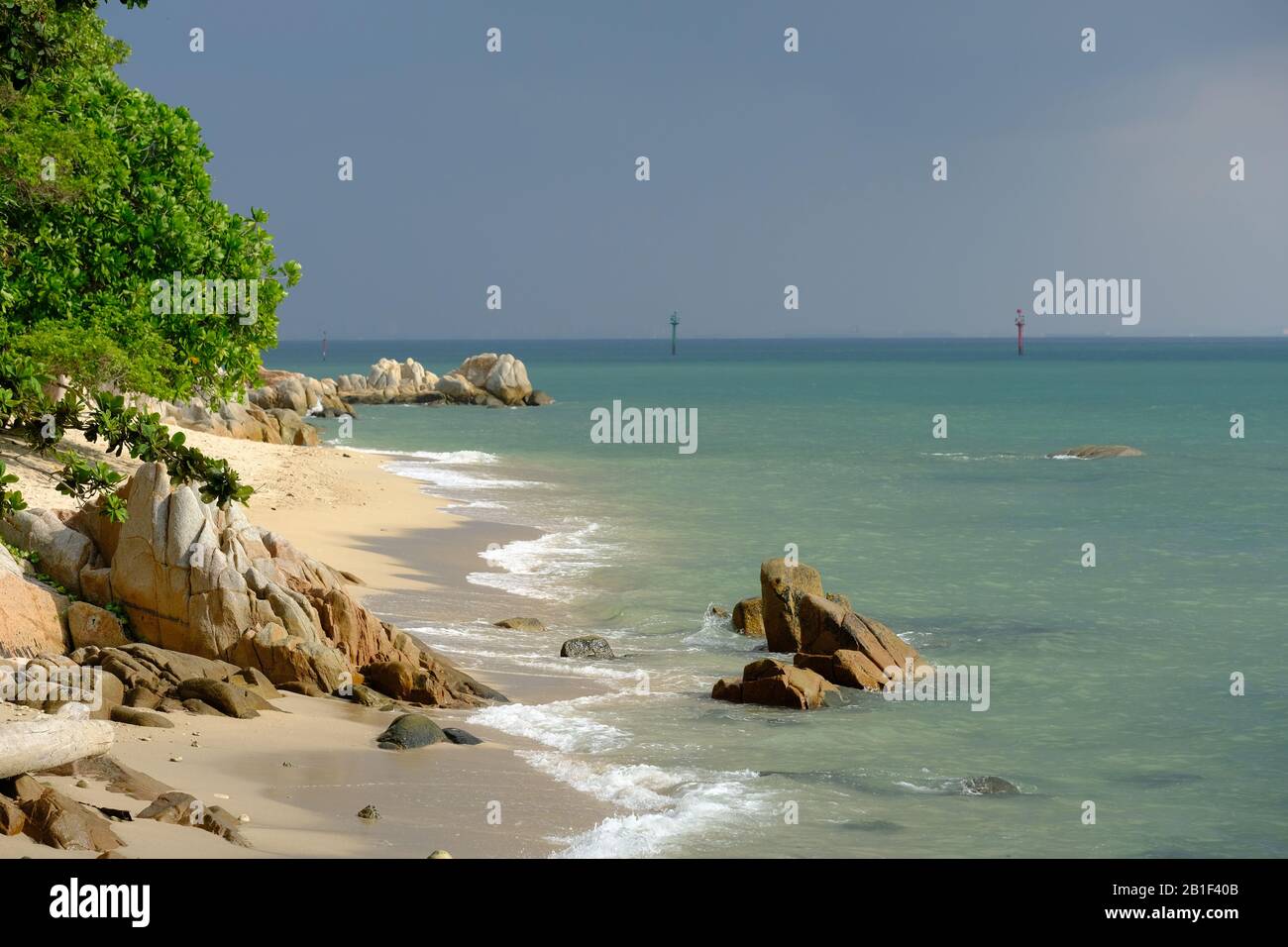 Batam Indonesia - Wunderbare Küstenlinien Sambau Nongsa Stockfoto