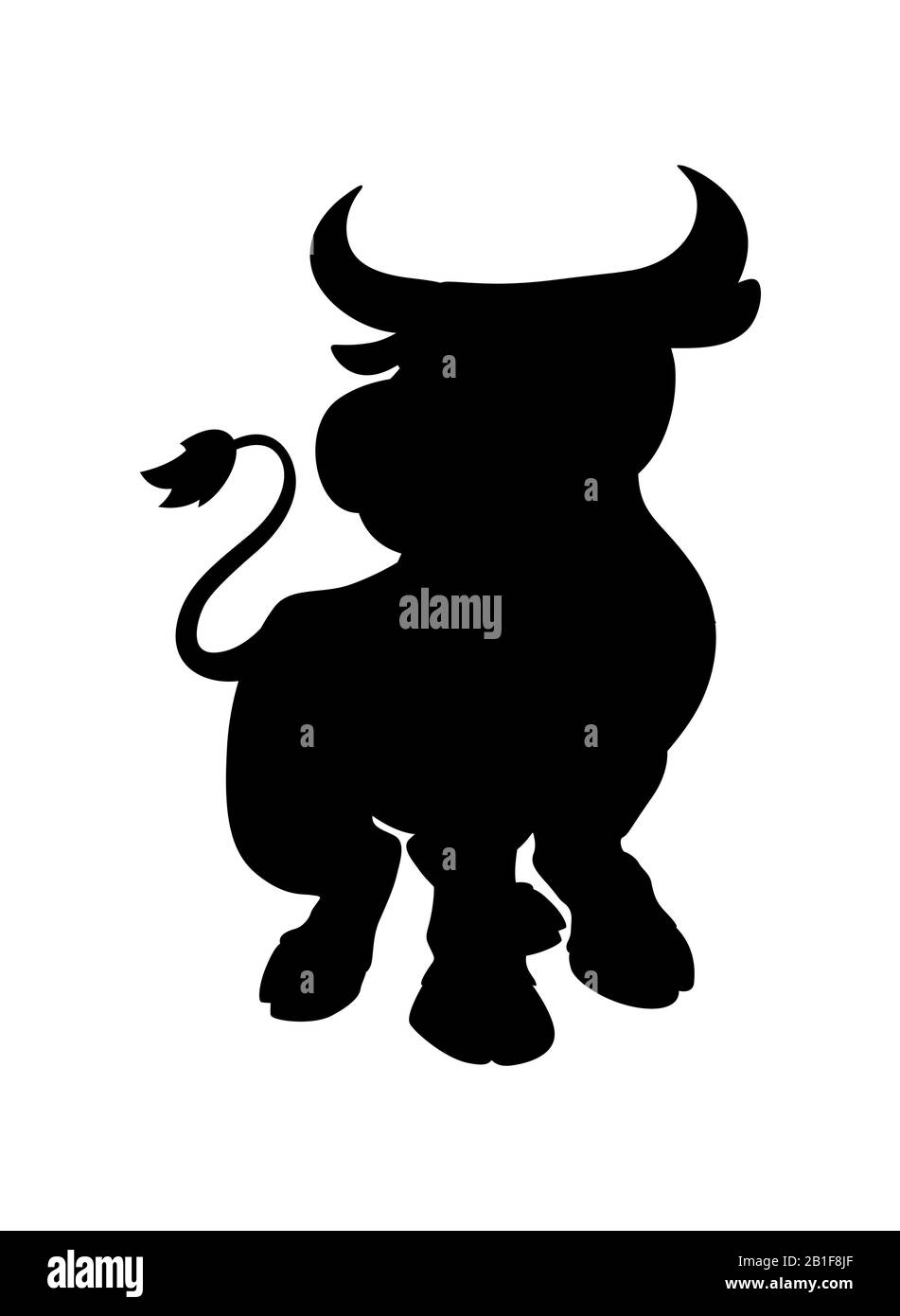 "Bull Horned Animal Silhouette Farm"-Ikone. Isolierte flache Abbildung Stock Vektor