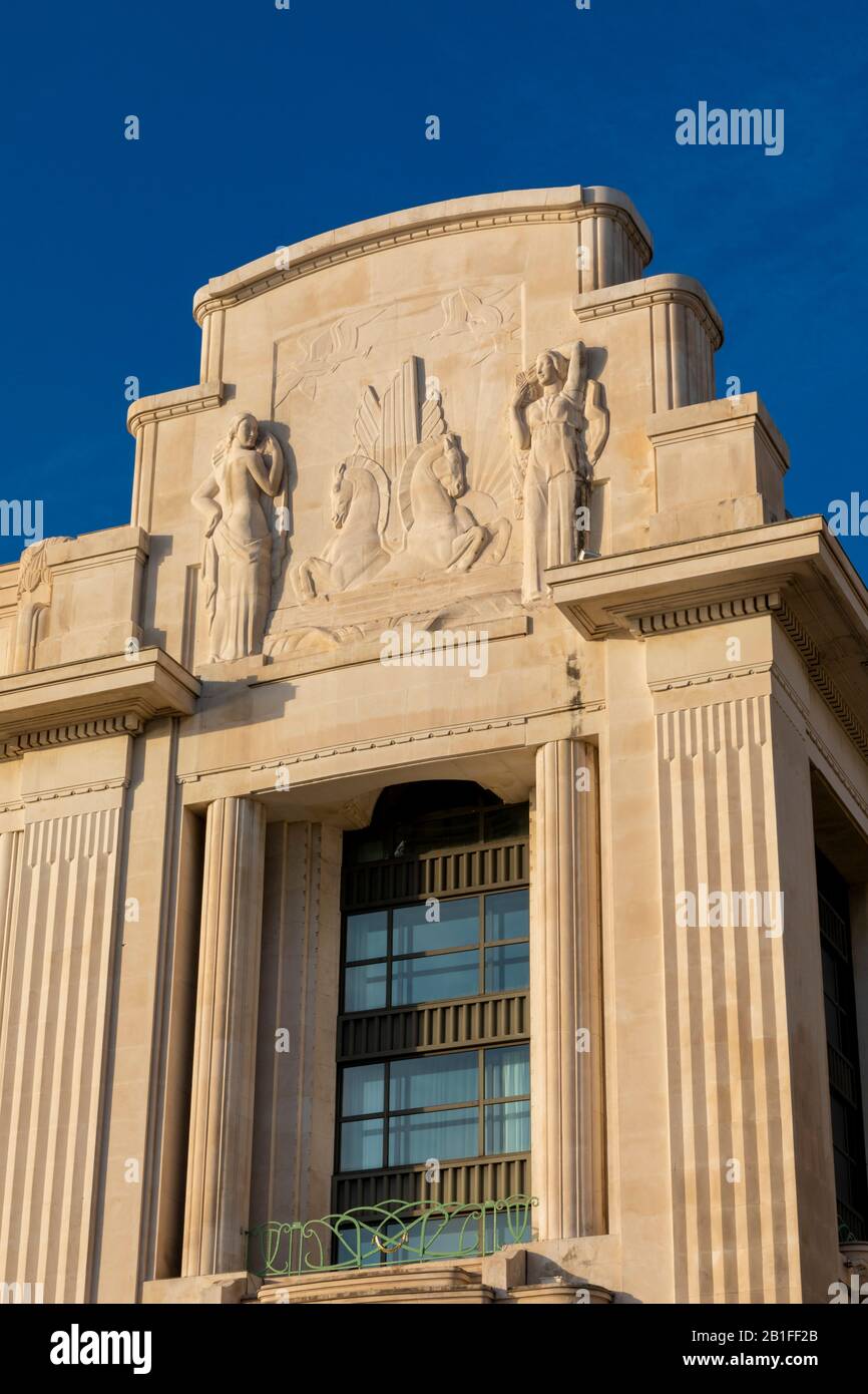 Casino und Hotel Palais de la Méditerranée, Promenade des Anglais, Baie des Anges, Nizza, Südfrankreich, Stockfoto