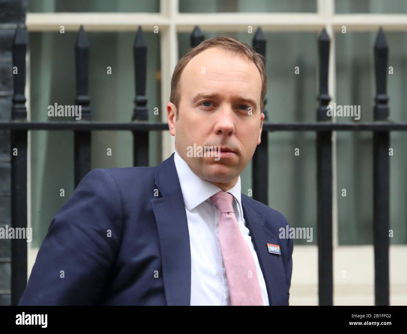 London, Großbritannien. Februar 2020. Gesundheitsminister Matt Hancock verlässt das wöchentliche Kabinettstreffen in Downing Street. Credit: Uwe Deffner/Alamy Live News Stockfoto