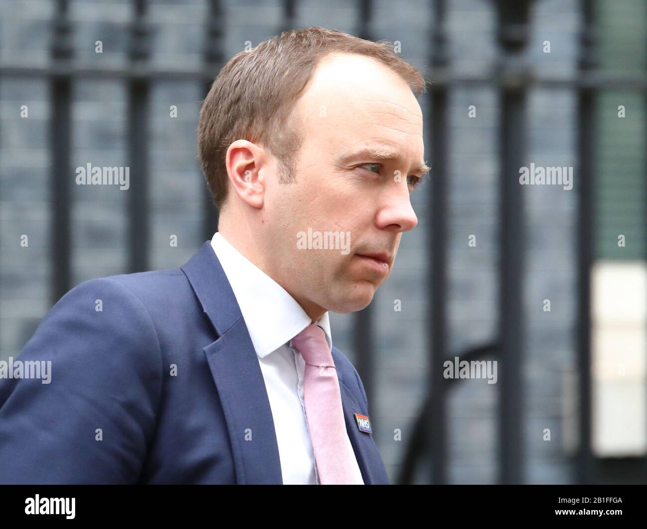 London, Großbritannien. Februar 2020. Gesundheitsminister Matt Hancock verlässt das wöchentliche Kabinettstreffen in Downing Street. Credit: Uwe Deffner/Alamy Live News Stockfoto