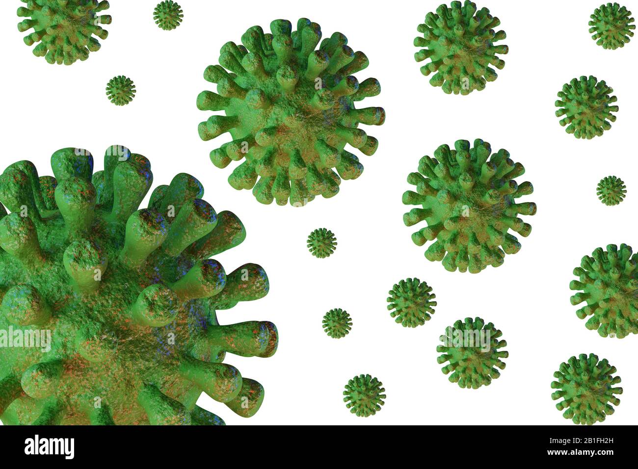 3D-Rendering von ansteckenden HIV-AIDS, Flur oder Coronavirus. Coronavirus von Chine Stockfoto
