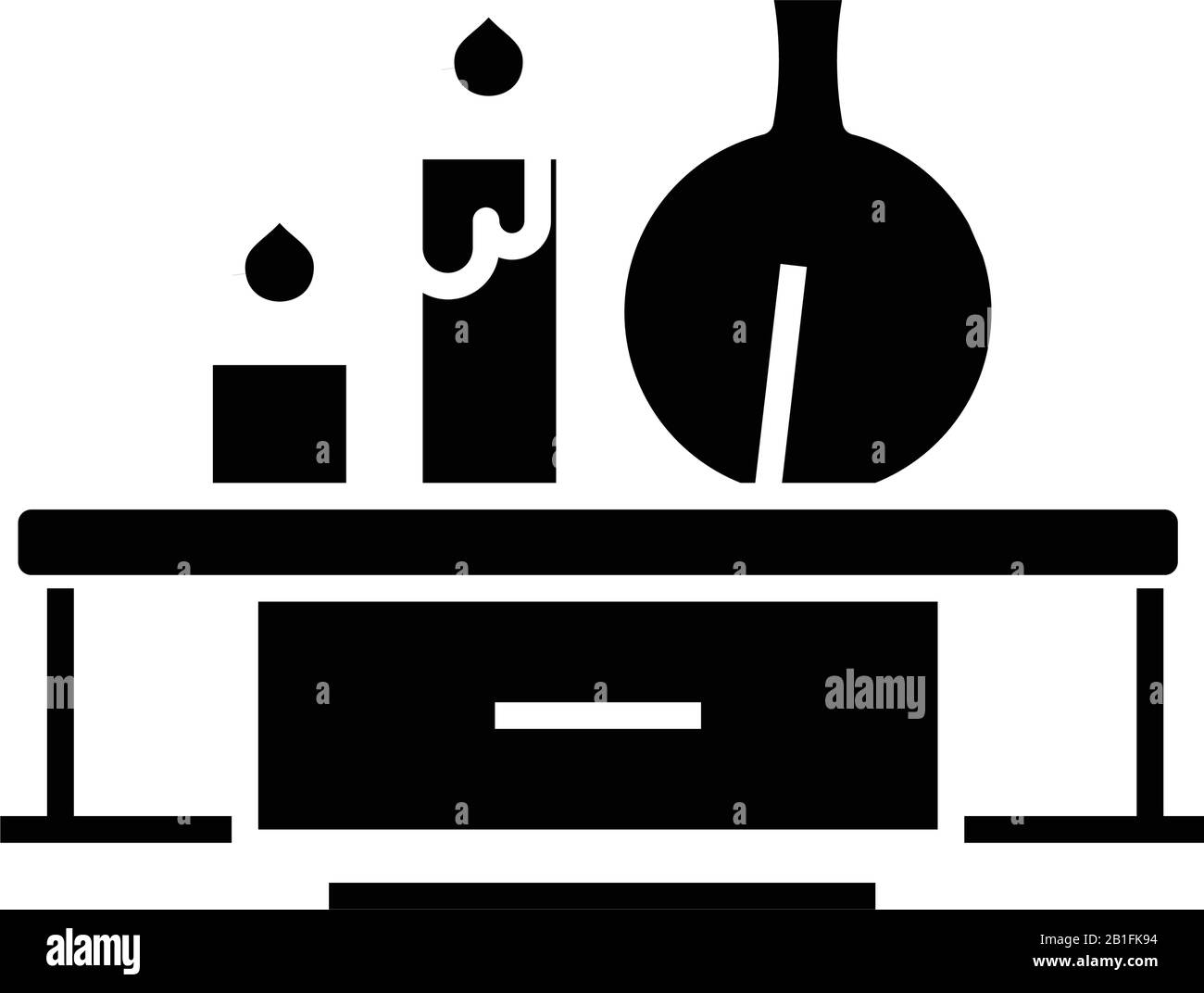 Aromatheraphie-Symbol, Konzeptabbildung, Vektor-Flachsymbol, Glyph-Zeichen. Stock Vektor