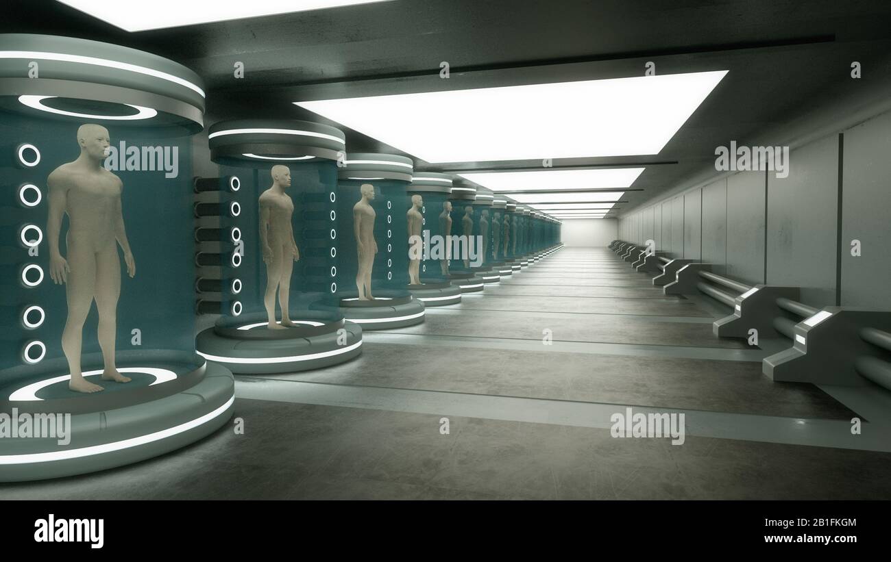 3D-Render. Klonen von menschlichen Werk Stockfoto