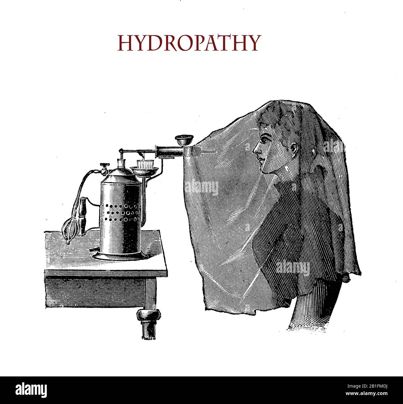 Hydropathie, alternative Medizin, die den Einsatz von Wasser zur Schmerzlinderung und Behandlung umfasst Stockfoto