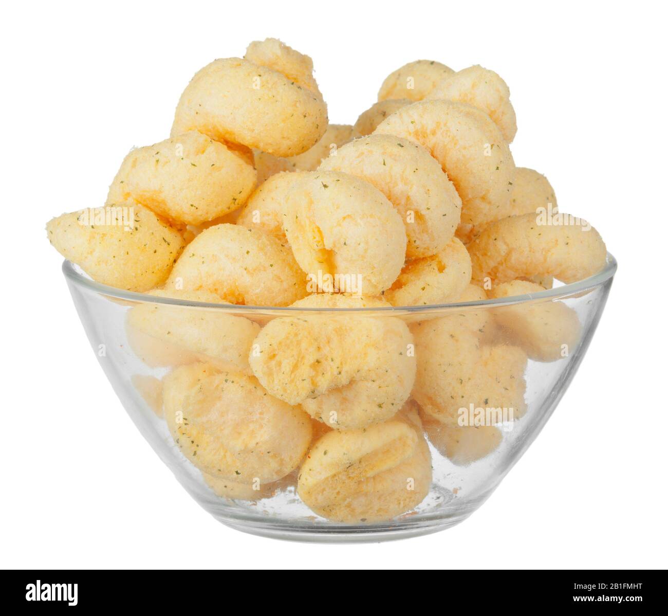 Erdnuss, Maispüffeln isoliert mit weißem Hintergrund Stockfoto