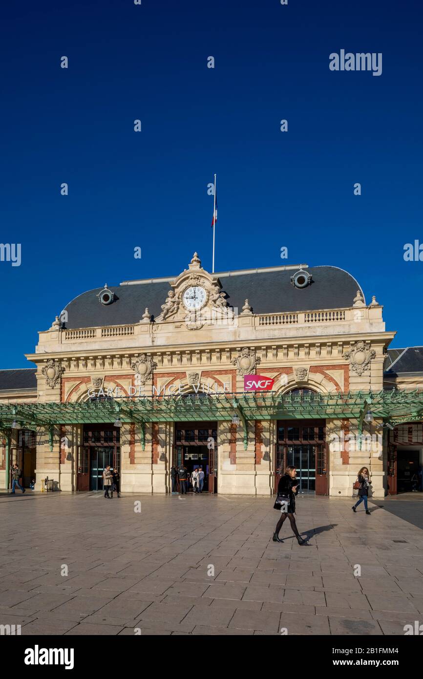 Schöner Bahnhof, Nizza, Südfrankreich, Stockfoto