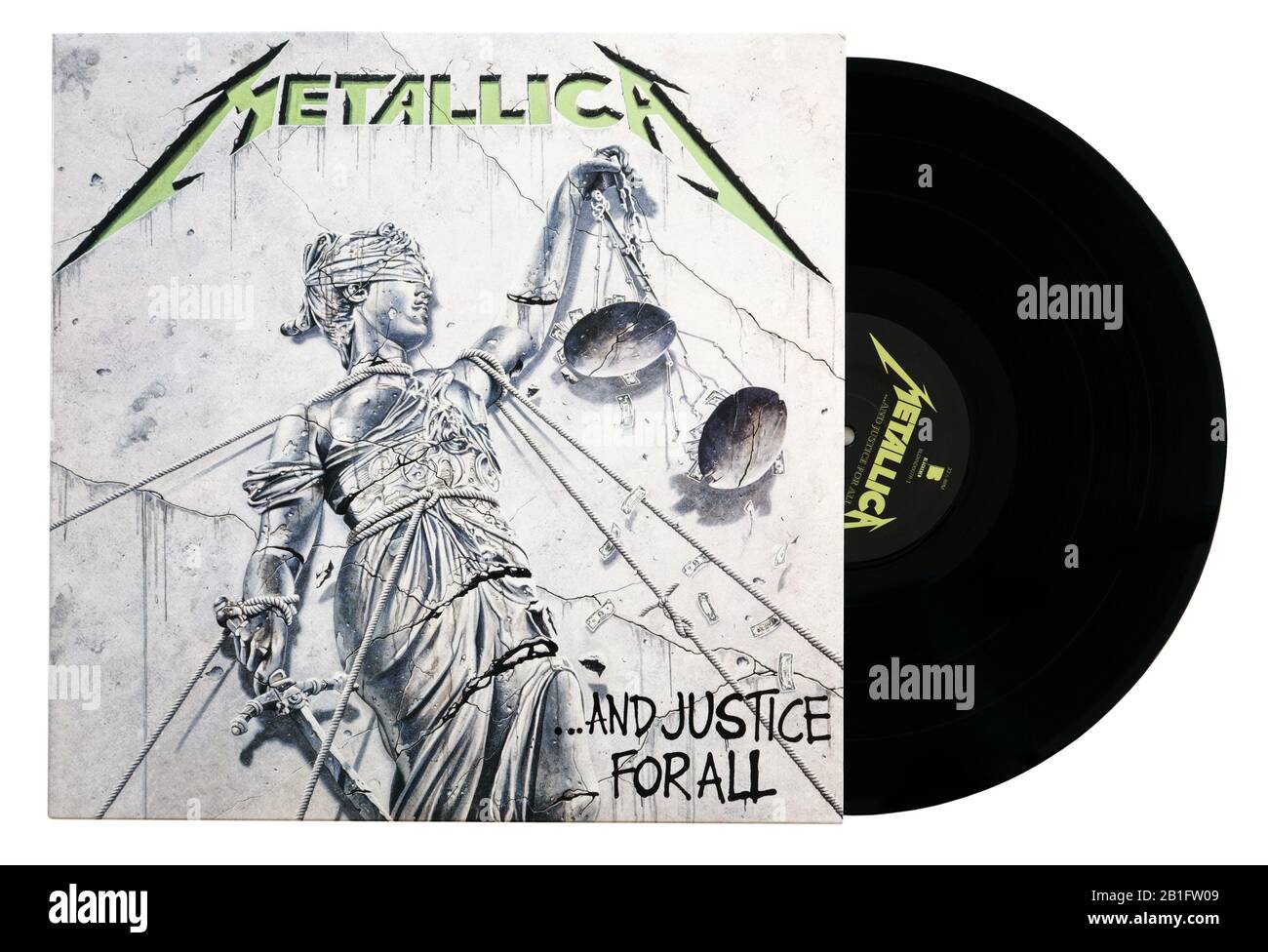 Klassisches Heavy-Metal-Album Und Justice For All von Metallica auf Vinyl Stockfoto